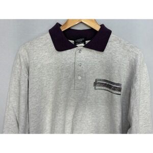 Polo Shirt Mens Gray East Carolina University Long Sleeve Large J&M Sportswear